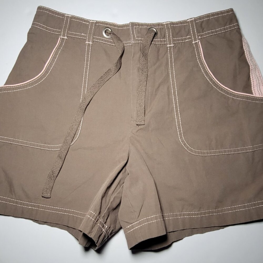 SJB Active Womens Brown and Pink Shorts with Drawstring Size = Small